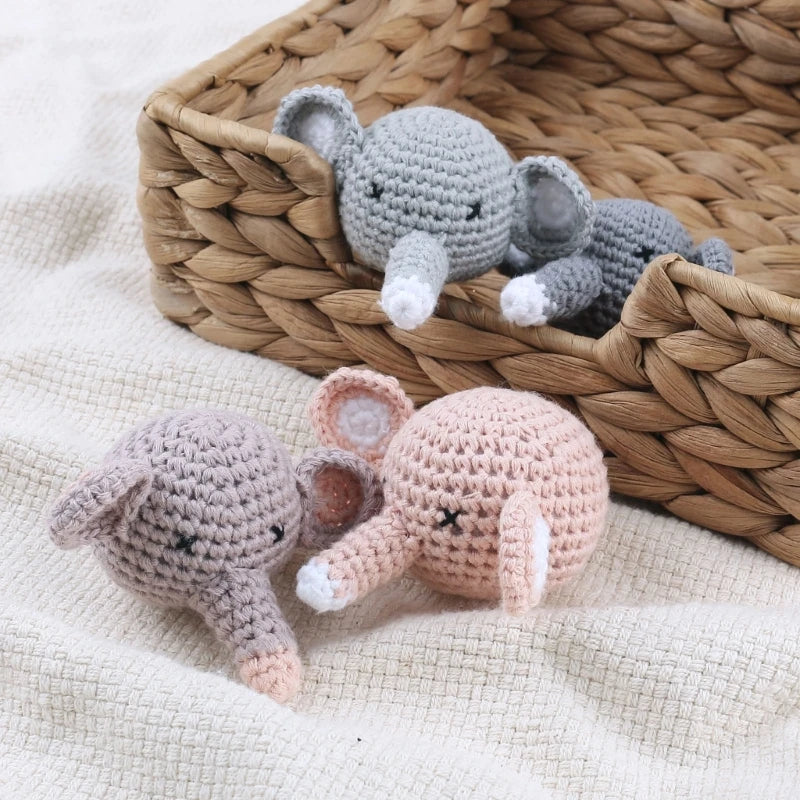 Crochet Animal Baby Pacifier Clip Accessories Handmade Knitted Bunny Teether Beads Newborn Nipple Clip Dummy Soother Holder Toy