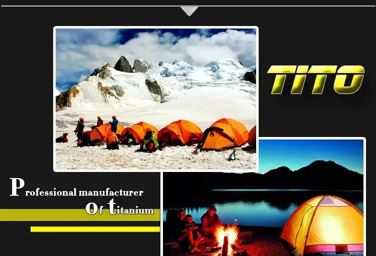 TiTo 3.0*165mm Ultralight Camping Accessories Titanium Alloy Tent Stake Pegs With Hook