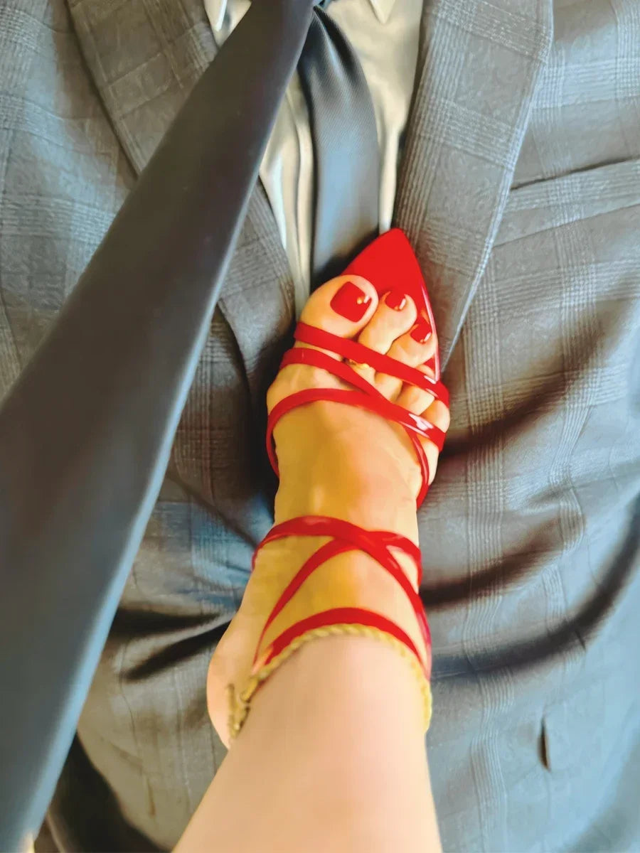 2025 Customized Edition  Silver Pointed Toe Cross Straight Strap Sandals with Thin Heels, Women's Sexy High Heels, Fashion Shoes