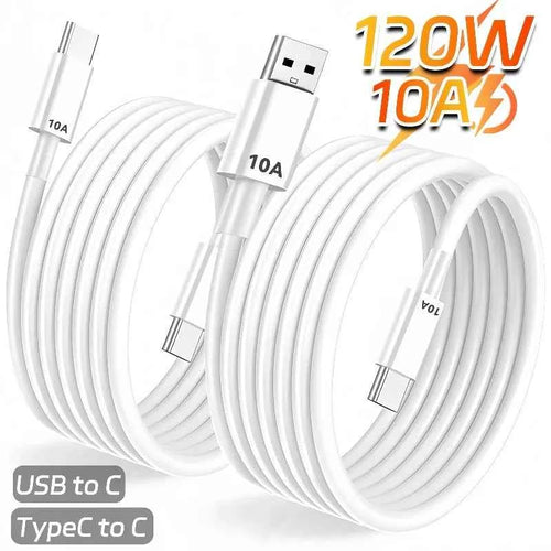 10A USB A To C Cable Type C To C Data Cable High Speed 0.25/1/1.5/2m Charging Cord for Android IPhone Fast Stable Transfer Wires