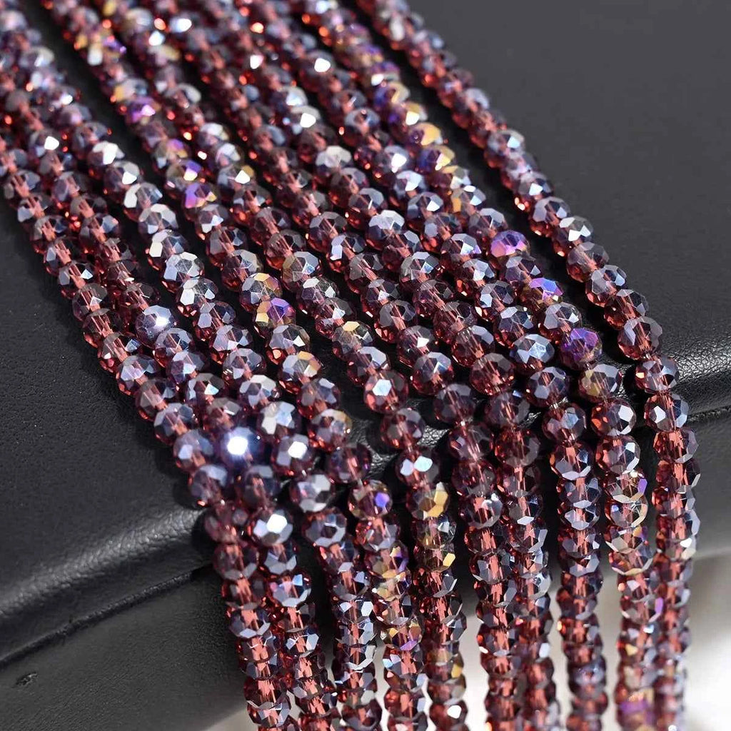 1 Strand 4MM Artificial Crystal Glass Beads Round AB Clear Faceted Loose Spacer Bead for Jewelry Making DIY Bracelet Necklace