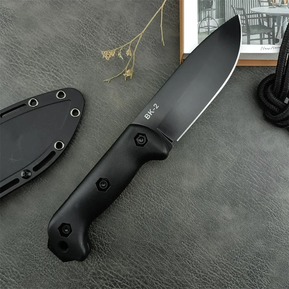NEW KB Fixed Blade Knife BK2 Outdoor Camping Knife 8Cr13Mov Blade Nylon Fiber Handle EDC Survival Hunting Hiking Tool Gift