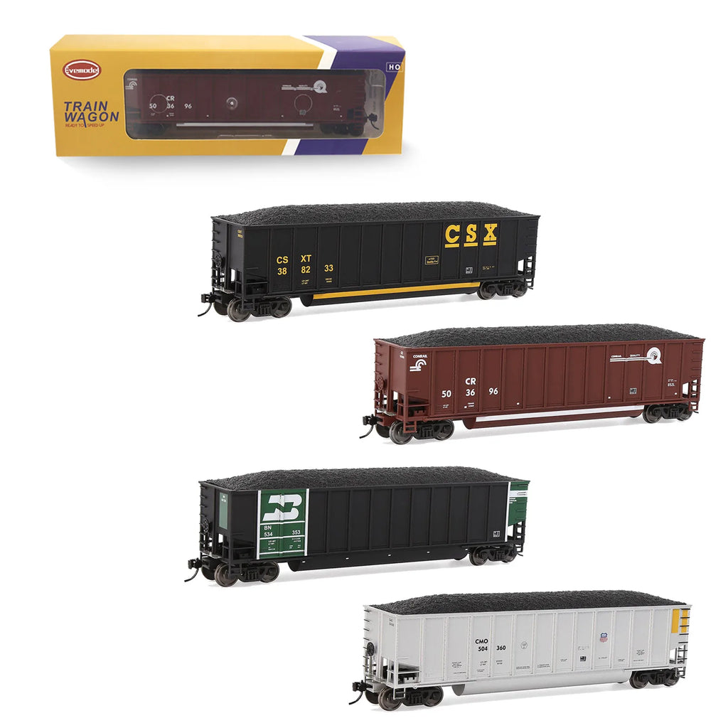 Evemodel Train Wagon HO Scale Coal Car 1:87 Coalporter Hopper Car with Coal Load C8771