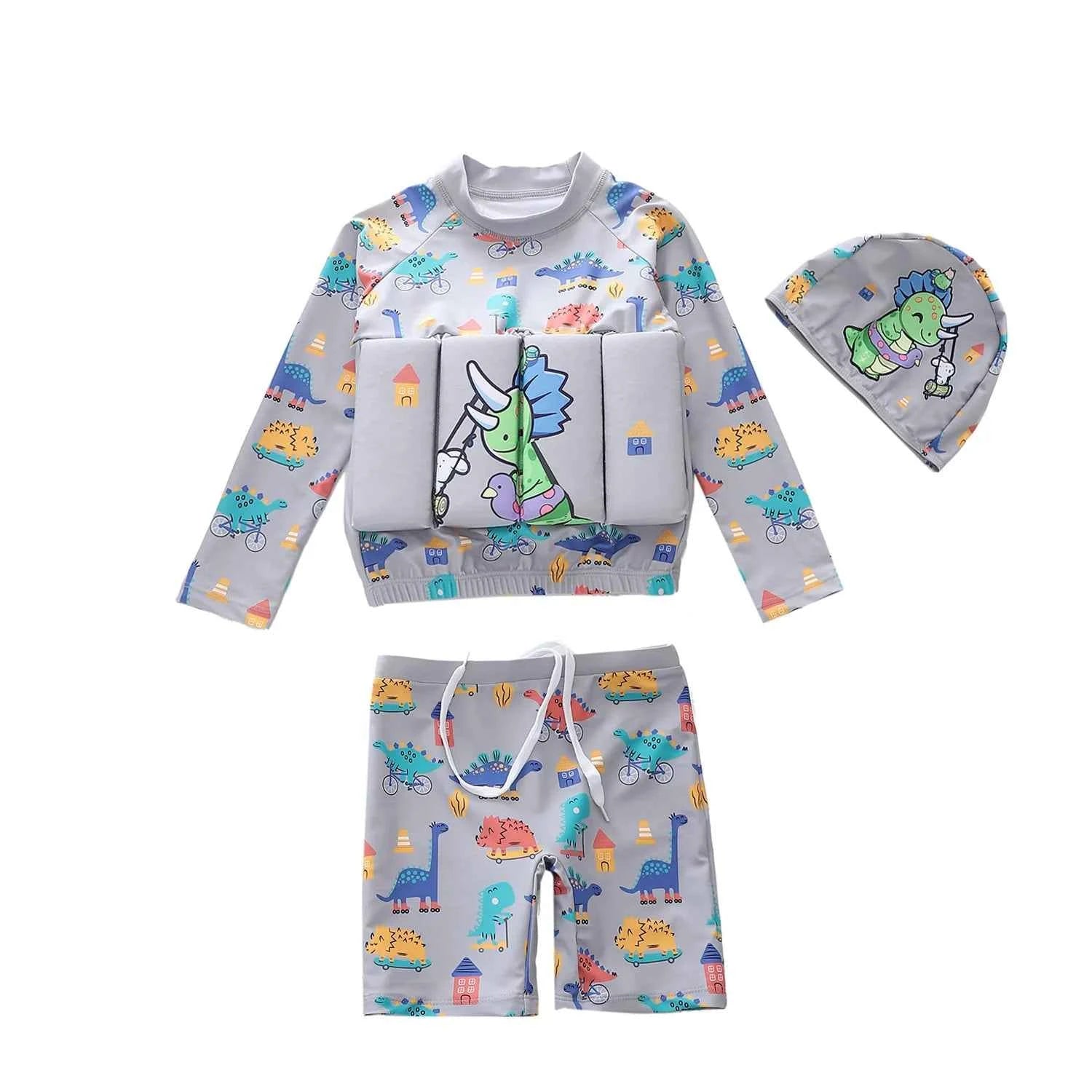 Children Buoyancy Swimming Suit Diving Bathing Suit Swimsuit Boys Summer Beachwear Cartoon Swim Shorts