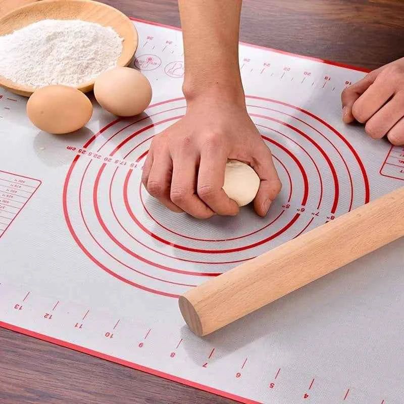 Silicone Pastry Mat with Measurements, 16x24Inch Large Non Stick Non Slip Baking Mat for Rolling Dough, Pizza Pie Crust Fondant