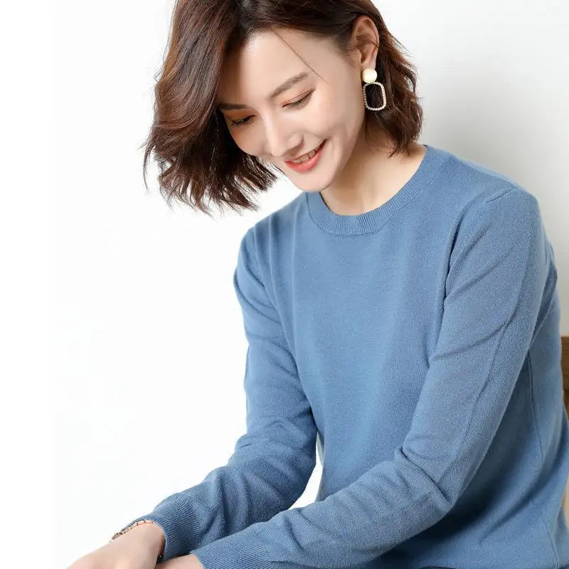 Women Sweaters 2026 O-neck Long Sleeve Autumn Winter Pullovers Fashion Korean Sweaters Bottoming Shirts Slim Knitwear Jumpers