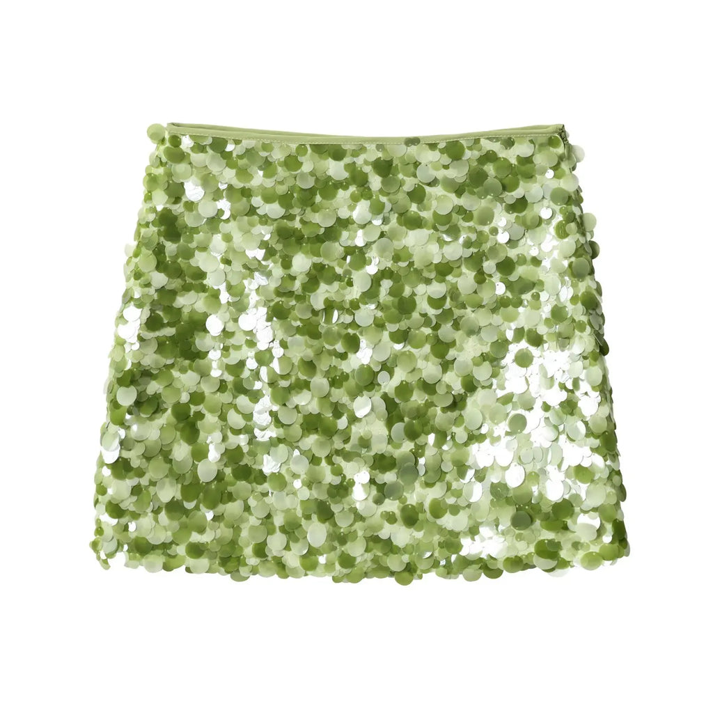Sexy Woman Sequins Skirt High Waist Versatile Slim Mini Slim Skirts Zipper 2025 Summer Beach Style Women's New Skirt Y2K