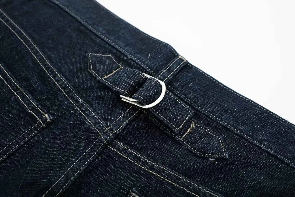 HH Women Fashion Denim Set Casual Lapel Long Sleeve Crop Jacket Buttons Female Vintage Wide Leg Loose Jeans Long Pants