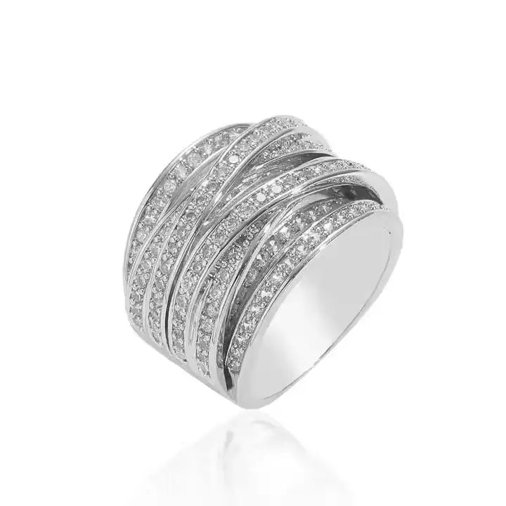Premium Quality 18k Gold Plated Luxury Diamond Hip Hop Ring for Men's Streetwear Fashion Parties and Special Occasions