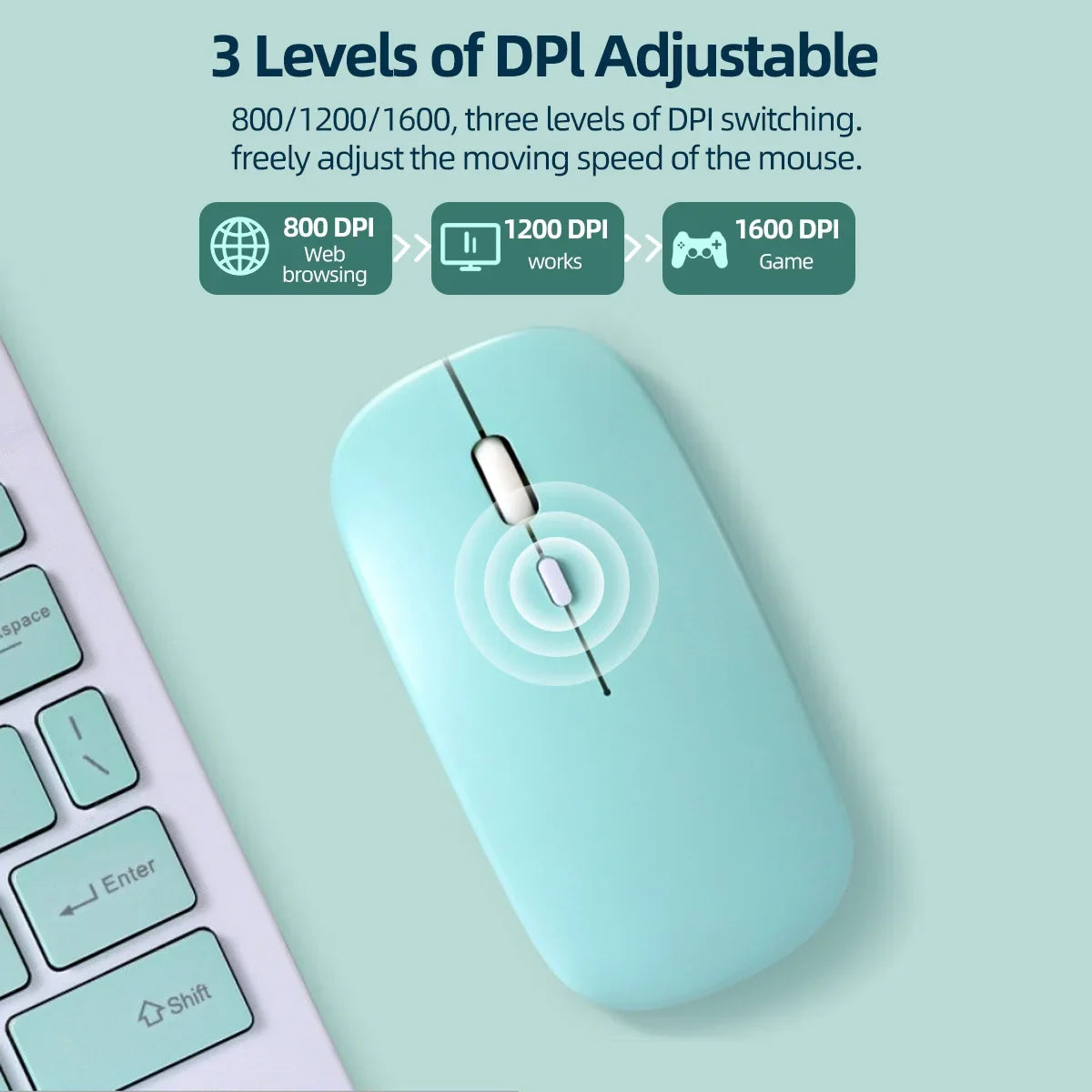 Wireless Bluetooth Mouse For Laptop, Tablet & Phone