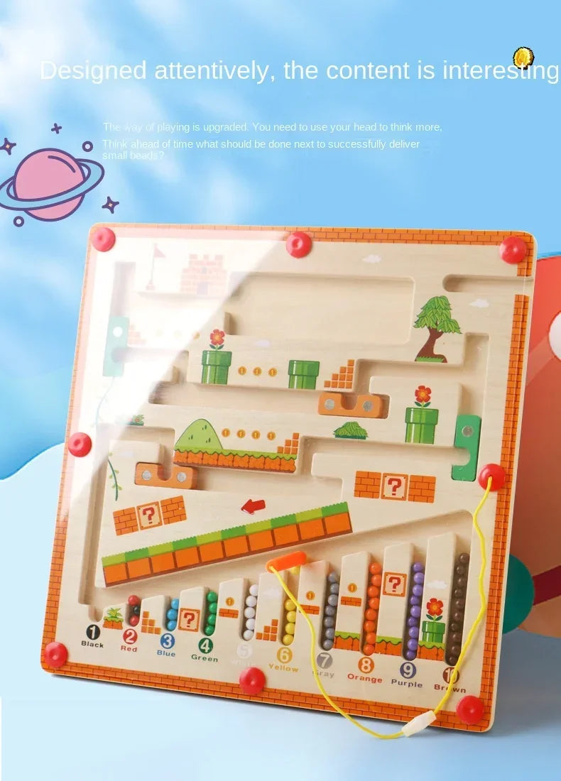 Magnetic Color and Number Maze Learning Education Toys Color Matching Montessori Toys Boy Girl Toys for Children Gift