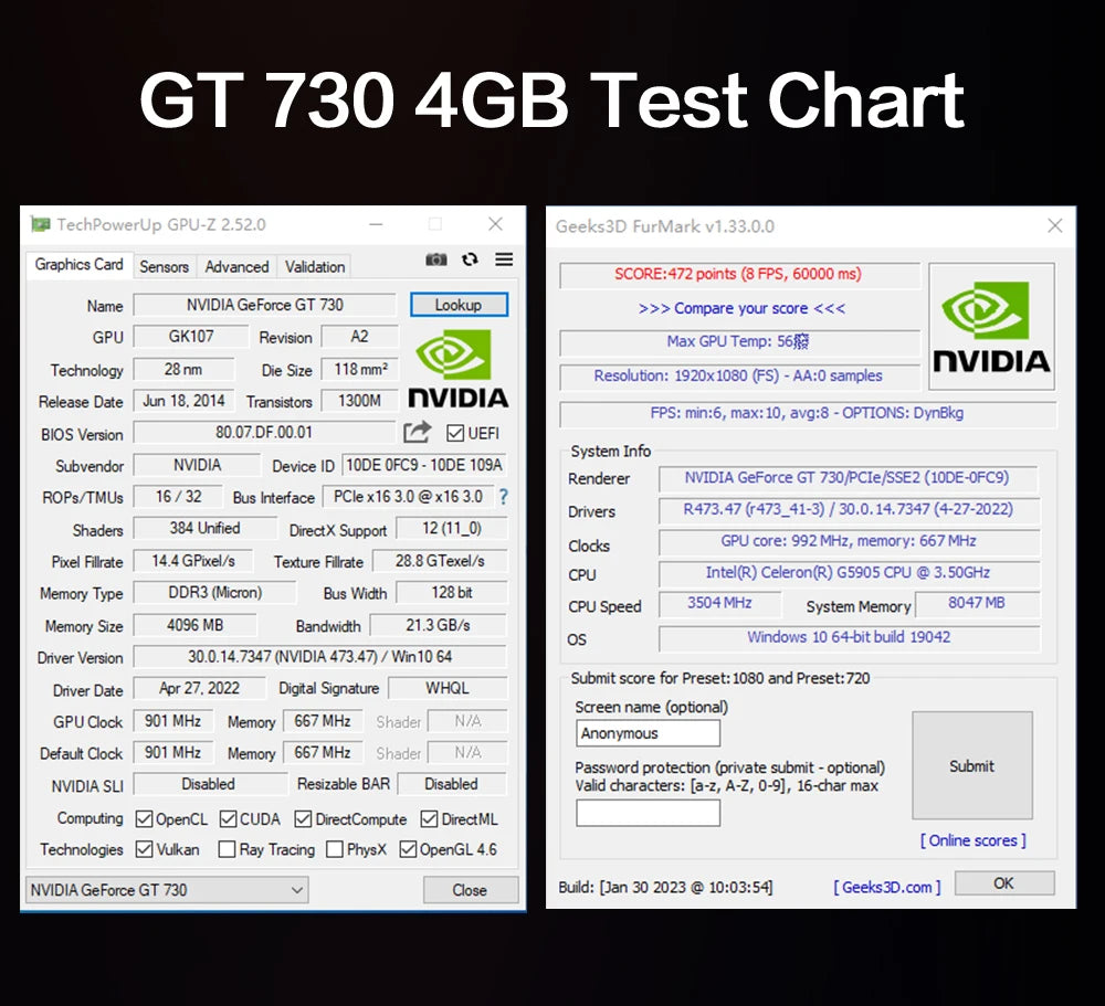 MLLSE GT730 4GB GT740 4GB Graphics Card GDDR3 128Bit DVI VGA PCI-E 3.0 Geforce GPU Gt 730 Gaming Video Card Placa De Video