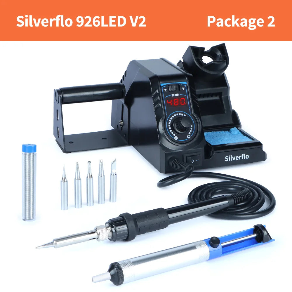 Silverflo 926LED-V Series Soldering Station Thermostatic Soldering Iron Station Welding Rework Station with Sleep Mode