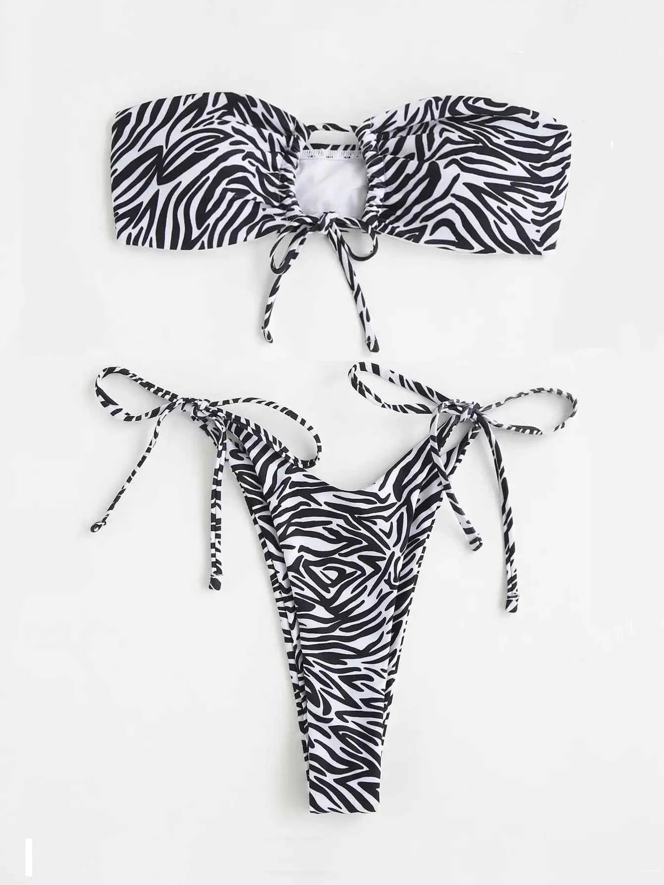 ZTVitality Zebra Bikini Print Sexy Bikinis 2023 New Arrival Padded Bra Bandage Low Waist Swimsuit Female Swimwear Women Biquini