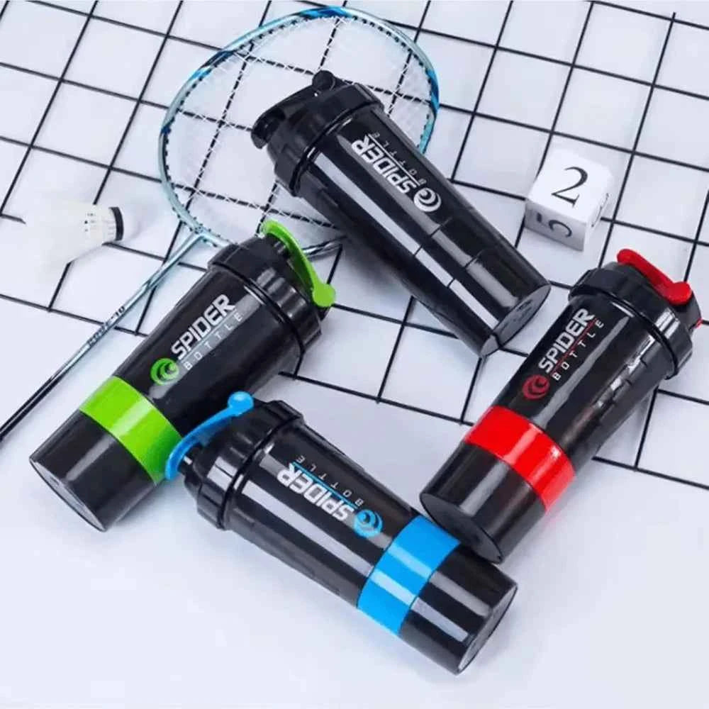 3 Layers Shaker Protein Bottle Powder Shake Cup Water Bottle Plastic Mixing Cup Body Building Exercise Bottle