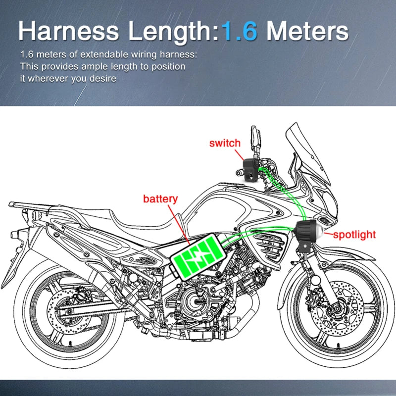 LED Light Bar Wiring Harness Kit 180W 3 Leads 16 AWG LED Motorcycle Wiring Harness with 12V 40A Relay and Control Switch