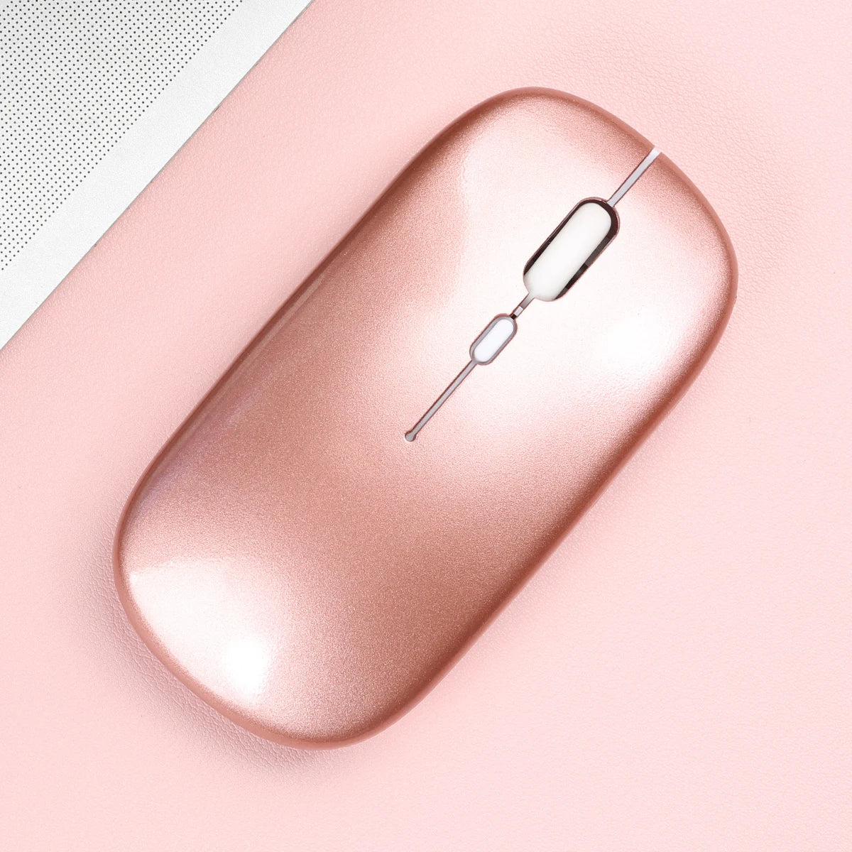 Glossy-Rose Color Wireless Bluetooth Mouse For Laptop, Tablet & Phone