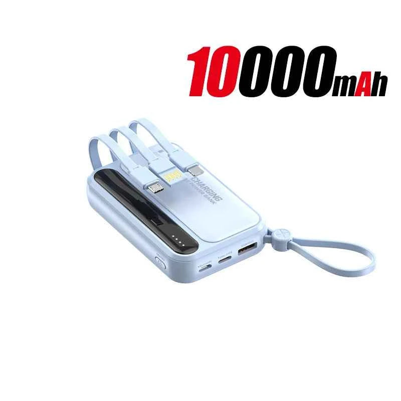 Lenovo 120W 500000mAh Power Bank Large Capacity 4 In1 Cables Intelligent Digital Display Light Portable Powerbank For iPhone New