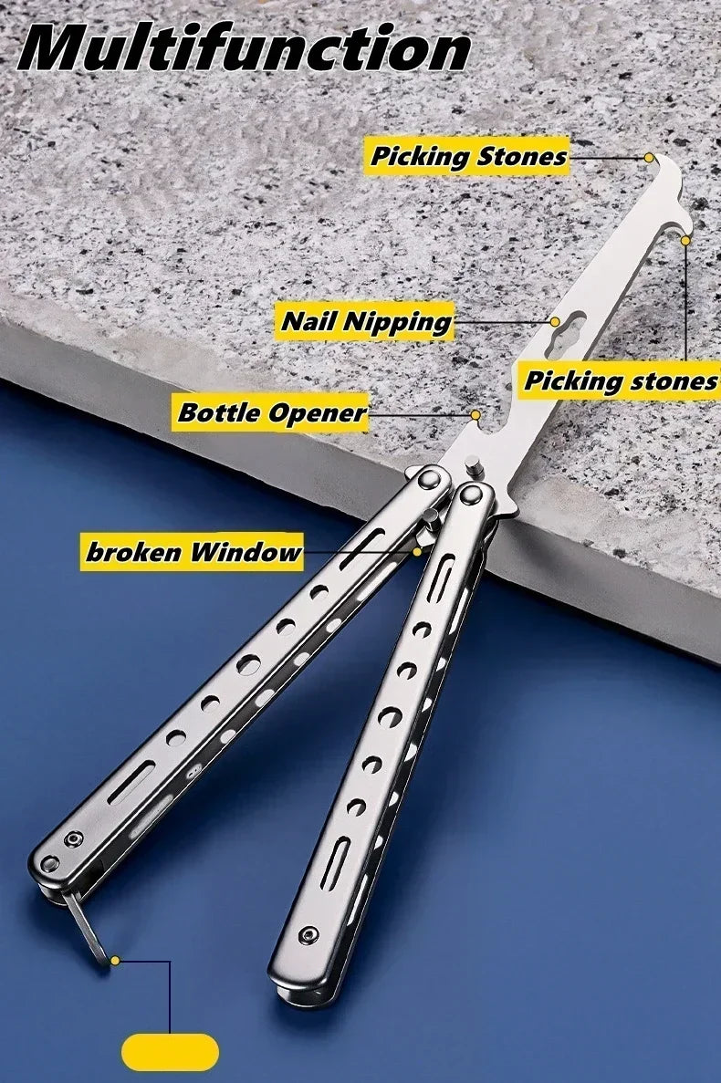 Stainless Steel Disassembly and Assembly Tools, Maintenance Pry Bar, Butterfly Training Knife, Spinning Knife, Practice Knife