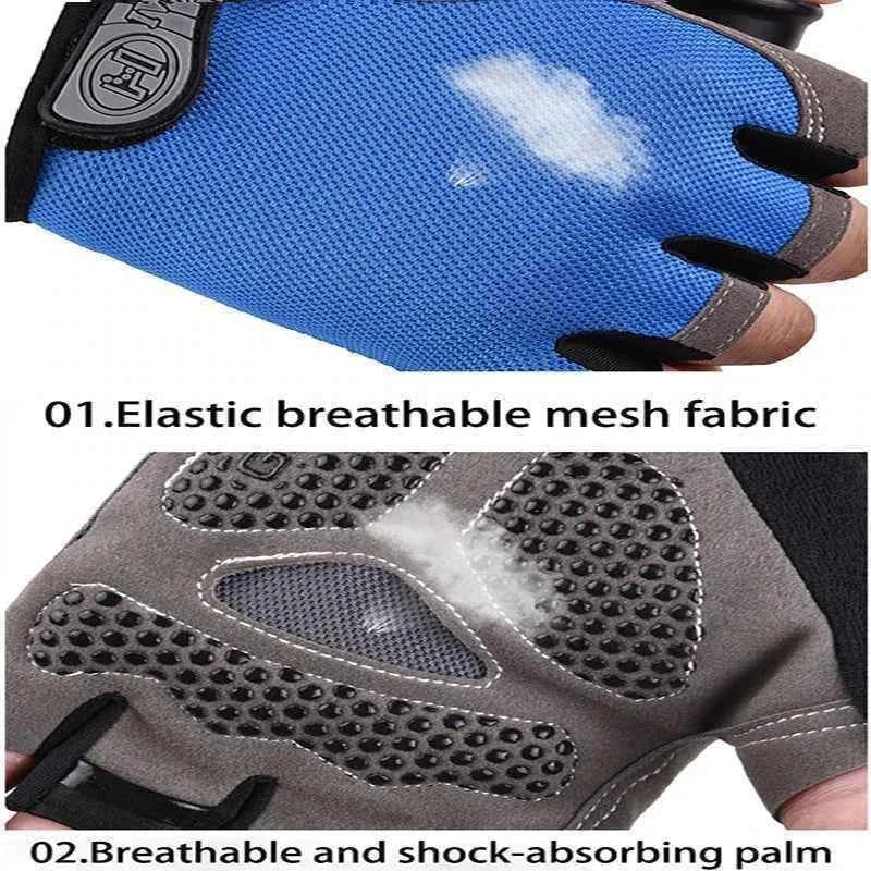 Anti-Slip Breathable Workout Gloves, Fingerless Fitness Training Gym Gloves for Men Women Bodybuilding Cycling Exercise