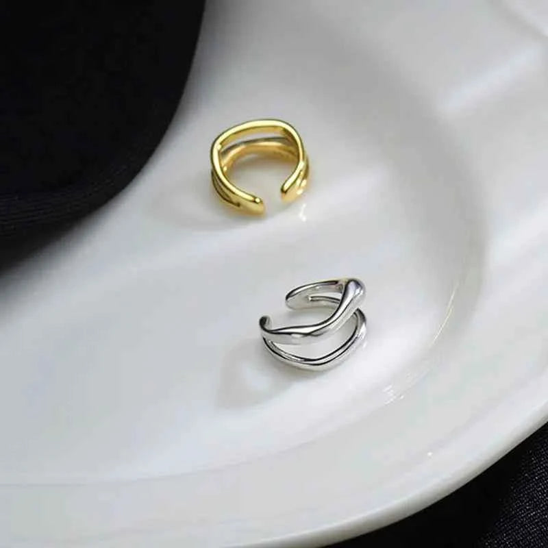 1Pc Ear Cuff Earrings Non-Piercing Double Layer Cuff Ear Clip Earring for Women Fake Cartilage Simple Y2K Jewelry 2026 New