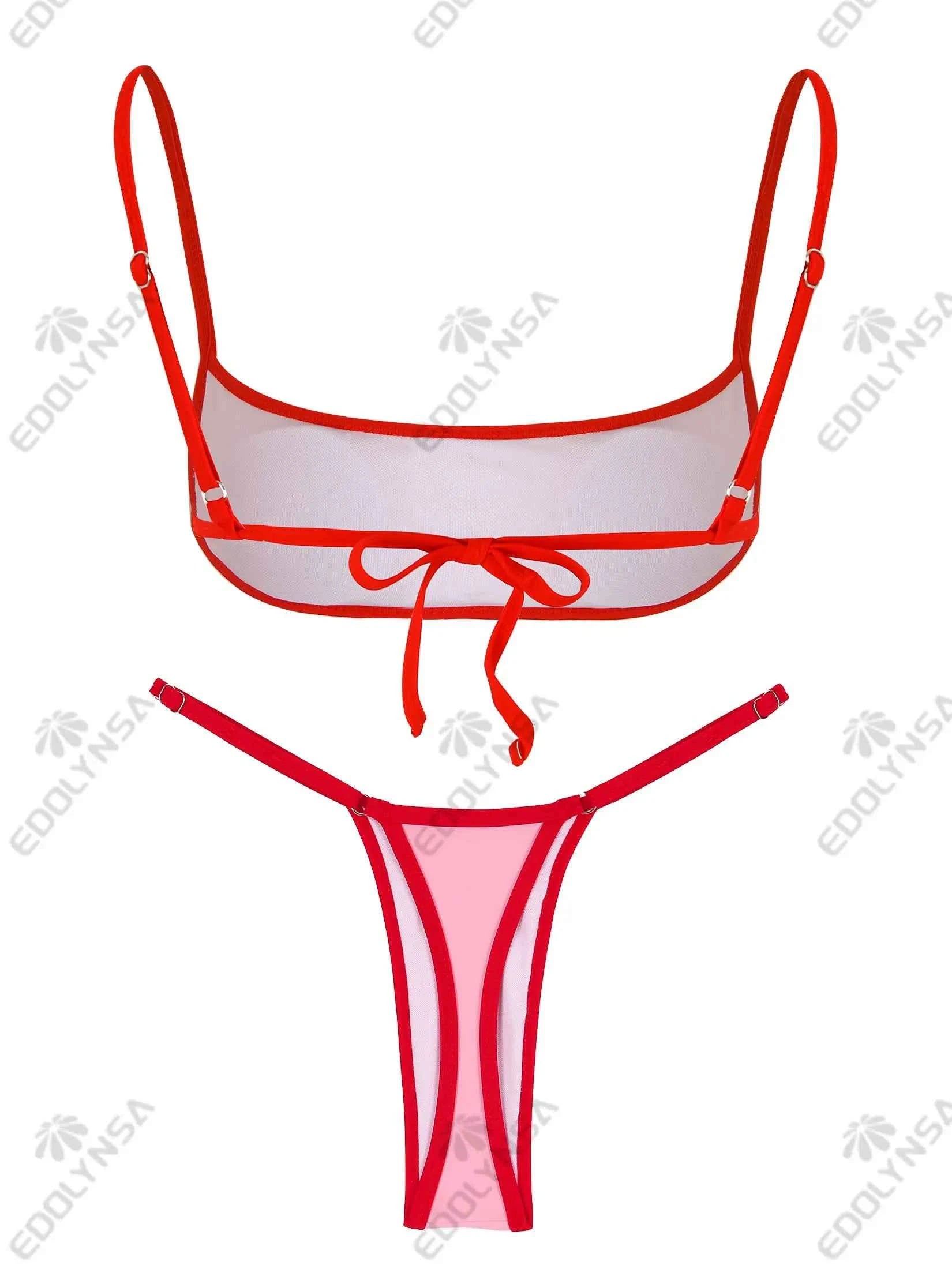 Block Color Micro Bikini 2025 Cute Swimsuit Brazil Female Bathing Suit Beachwear Monokini High Cut Biquini Vacation Wear K163