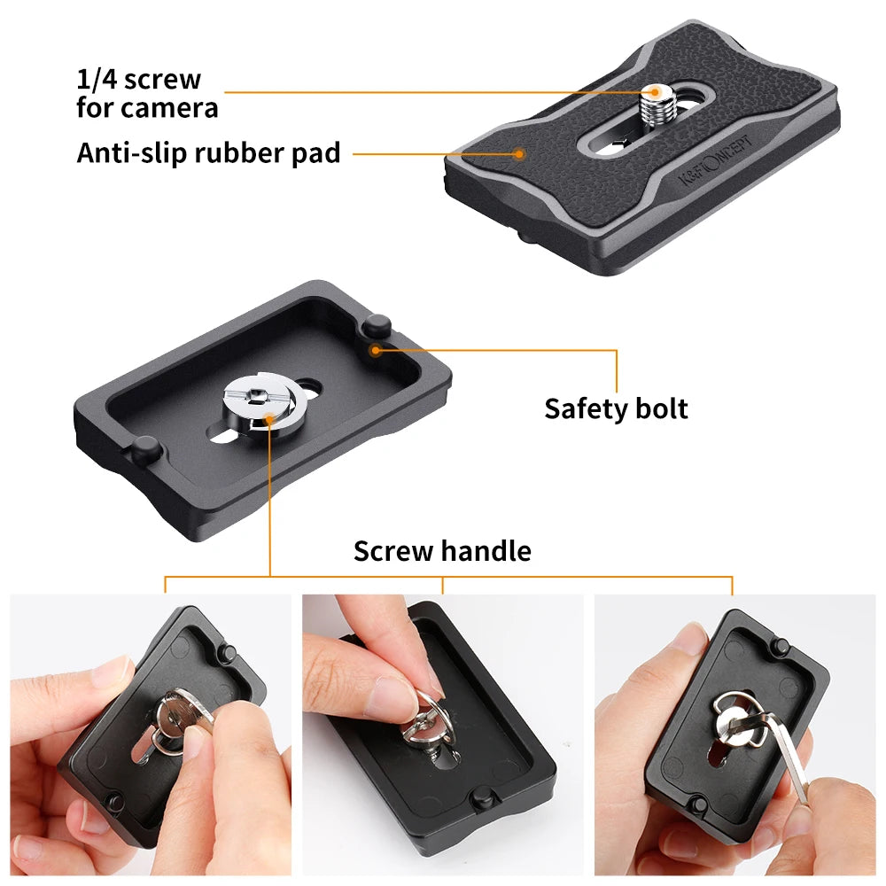 K&F CONCEPT Professional Tripod Ball Head 360° Rotation Panoramic 1/4" to 3/8" Srew Adapters BallHead for Tripod Monopod Camera