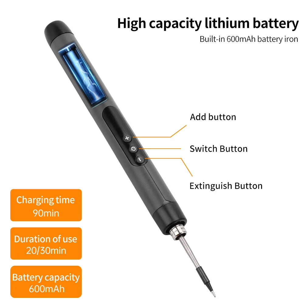 USB Soldering Iron Set Wireless Charging Electric Soldering Iron Type-C Interface Adjustable Temperature Welding Repair Tools