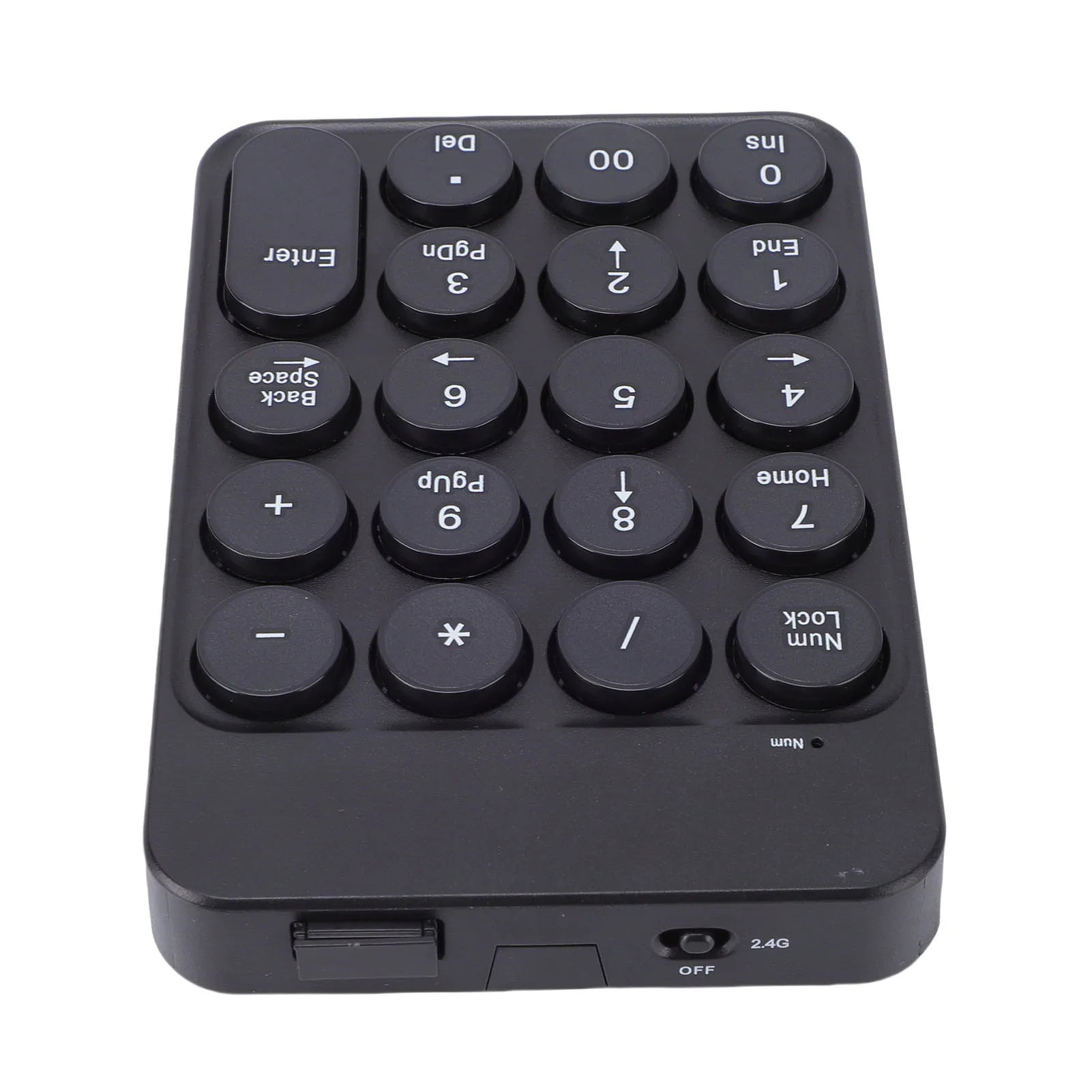 Mini Numeric Keypad with Round Keycaps 2.4G Wireless & BT Portable Financial Accounting Numpad Number Keyboard for PC Laptop