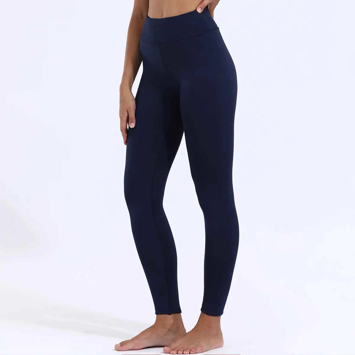 Velvet Winter Leggins Womens Solid Color Thick Pants Warm Velvet High Waist Solid Color Outdoors Casual Classic Leggings