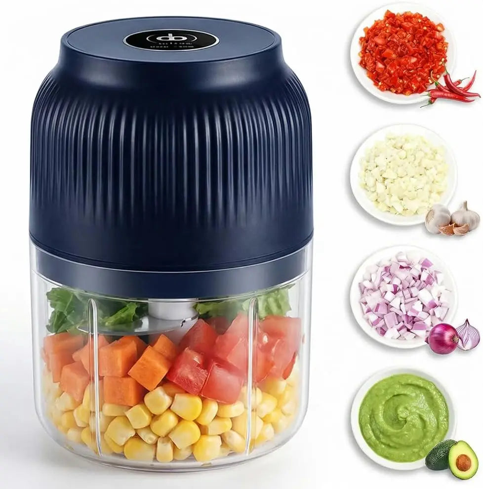 Electric 200ml Garlic Chopper Vegetable Crusher Kitchen Food Mashers Press Machine - Efficient Chopping Tool for Vegetables And Garlic