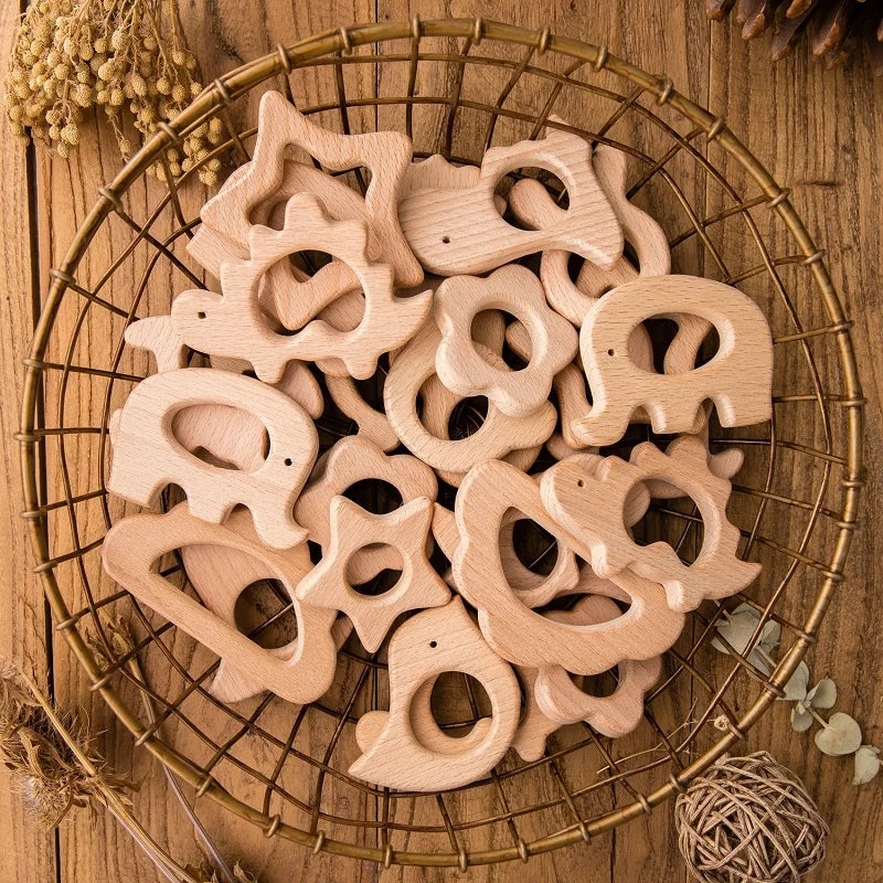 1pc Baby Teether Wooden Animal Pacifier Pendant BPA Free Beech Koala Rodent Teething Toys Kids Products Gifts
