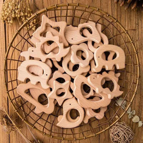 1pc Baby Teether Wooden Animal Pacifier Pendant BPA Free Beech Koala Rodent Teething Toys Kids Products Gifts