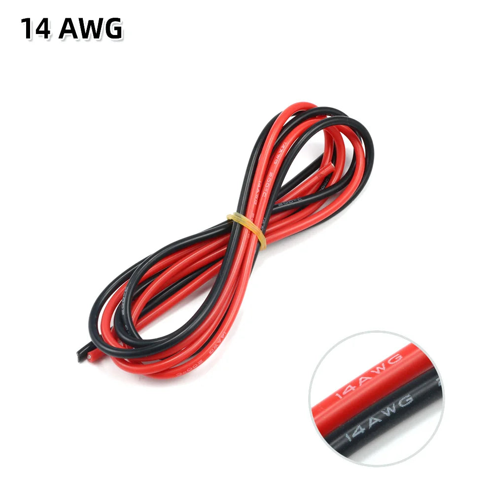 10m/lot Silicon Wire 8 10 12 14 16 18 20 22AWG Heatproof Soft Silicone Silica Gel Wire Cable (5m Red+5m Black) DIY Part