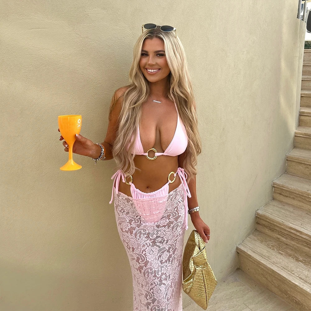 3 Pieces Bikini 2025 Sexy Women Swimsuit Swimwear Female Long Dress Brazil Bikini Set BrazilBiquini Bathing Suit Swimming Suit
