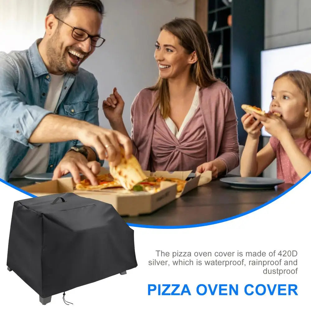 Waterproof Pizza Oven Cover Dustproof Outdoor Protective Pizza Oven Cover Black Windproof Camping Accessories For BBQ Camping RV