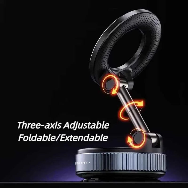 Rotating Folding Magnetic Phone Holder Vacuum Suction Mag Stand for Car Navigation Gym Kitchen - Universal GPS Streaming Bracket