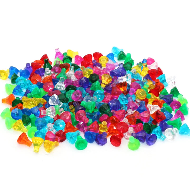 100pcs Moc Rock 1x1 Jewel 24 Facet Stone 30153 City Street View Diamond Building Bricks Blocks Bulk Compatible with Assembles