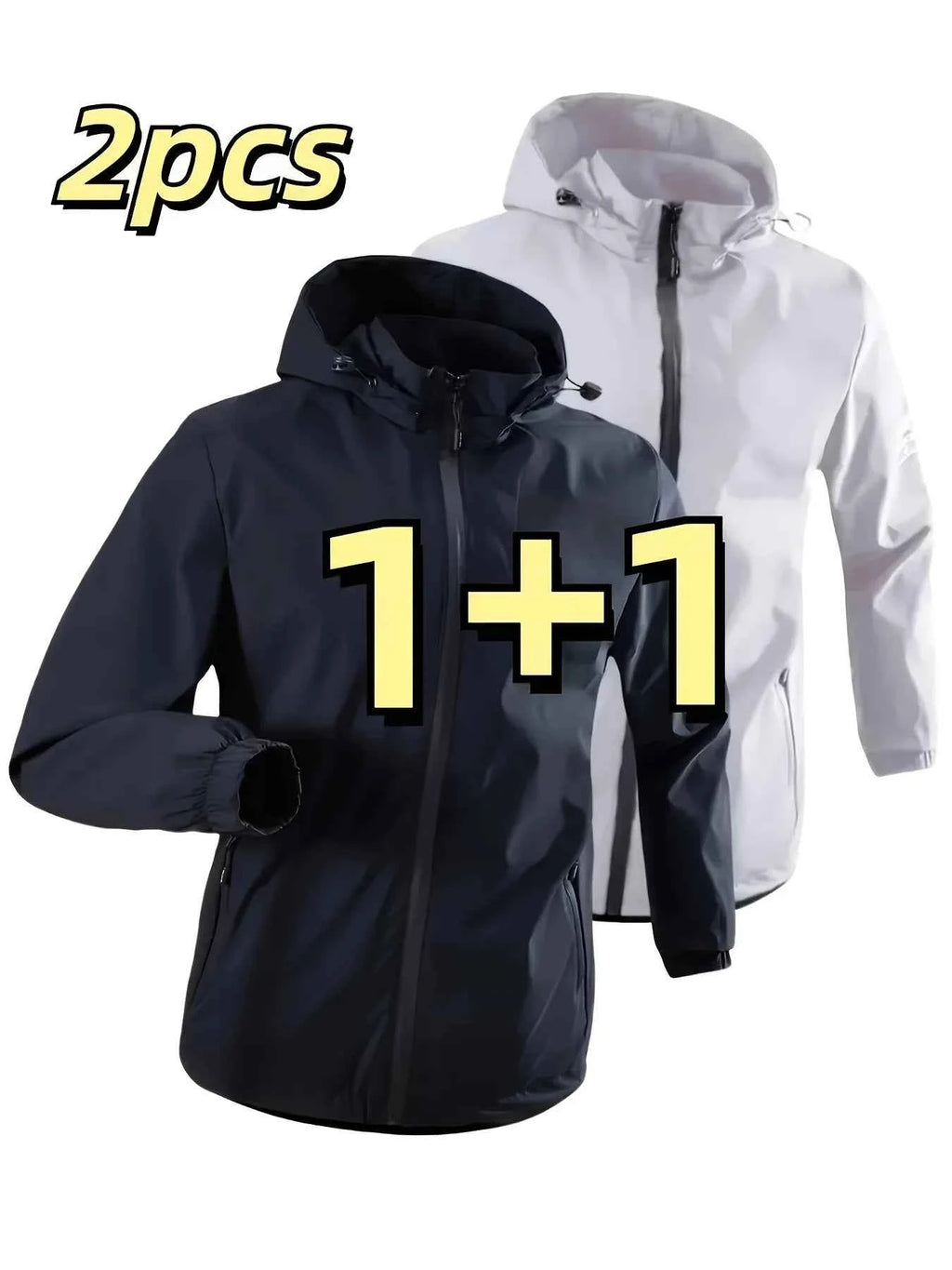 Windproof detachable hooded jacket Korean style trendy loose fashion casual men's jacket