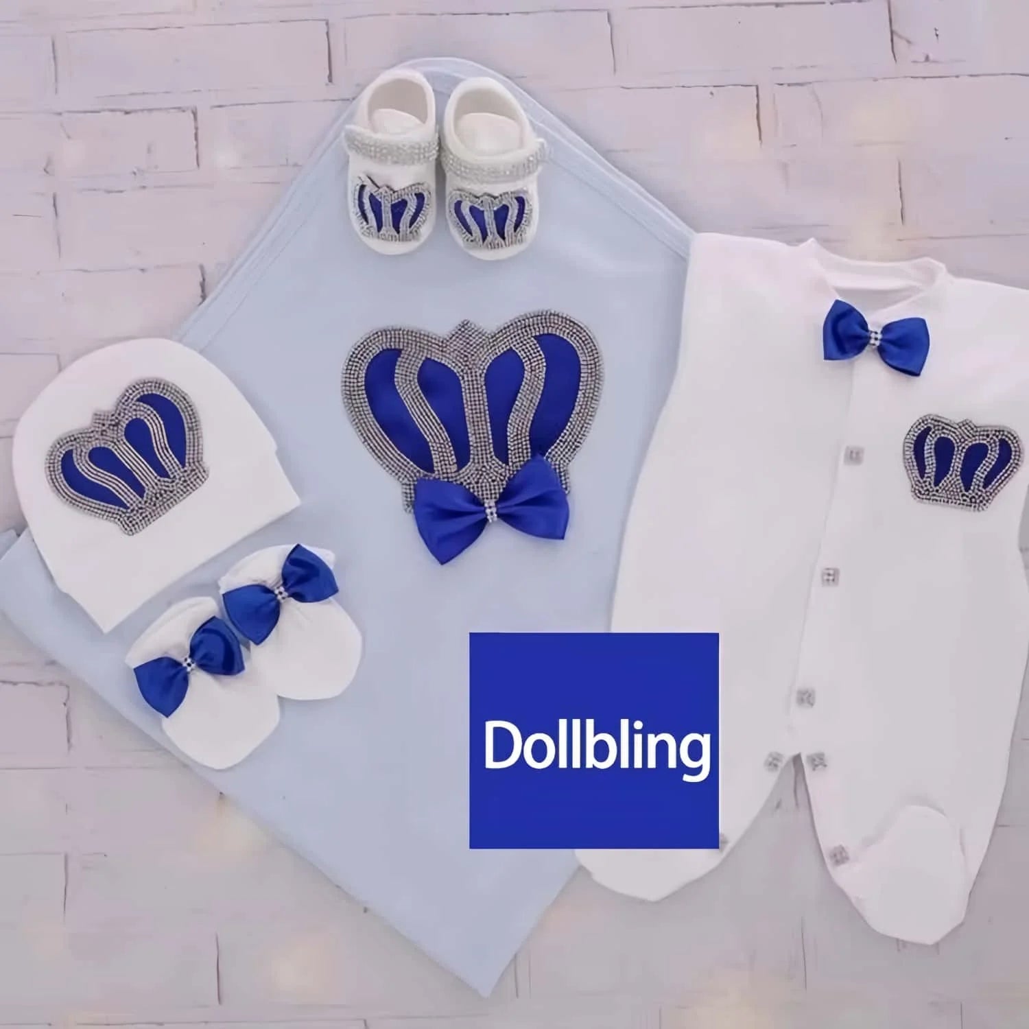 5pcs Newborn Baby Nursery Kids Outfit Clothing Cotton Infant Care Wrapped Baby Products Pants Mittens Receiving Blanket