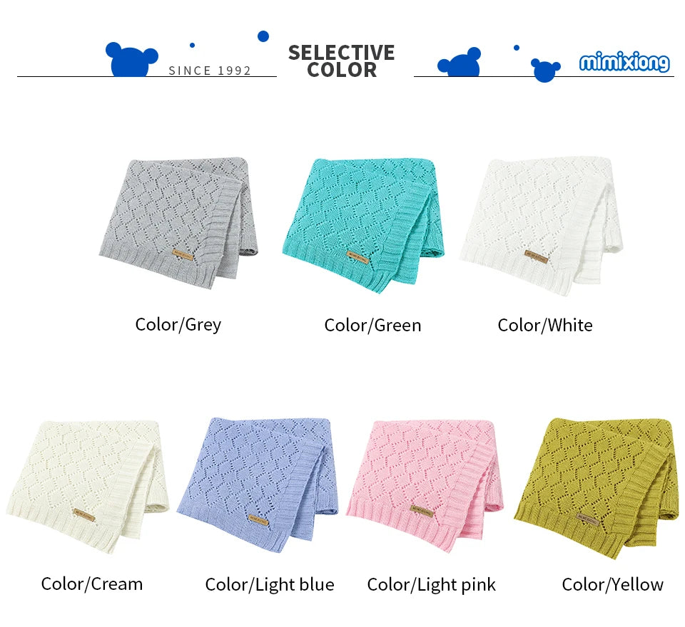 Baby Blanket Super Soft knitted Newborn Stroller Bed Sleeping Cover Toddler Infant Bedding Muslin Swaddle Wrapper 100*80CM Plaid