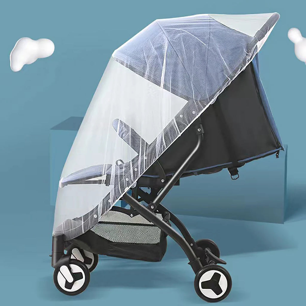 Baby Stroller 360 ° Full-Cover Mosquito Net for Baby Strollers; Universal Encrypted Anti-Mosquito Net for Strollers; Portable Insect-Proof and Light-Blocking Large Mosquito Protection Net Cover.