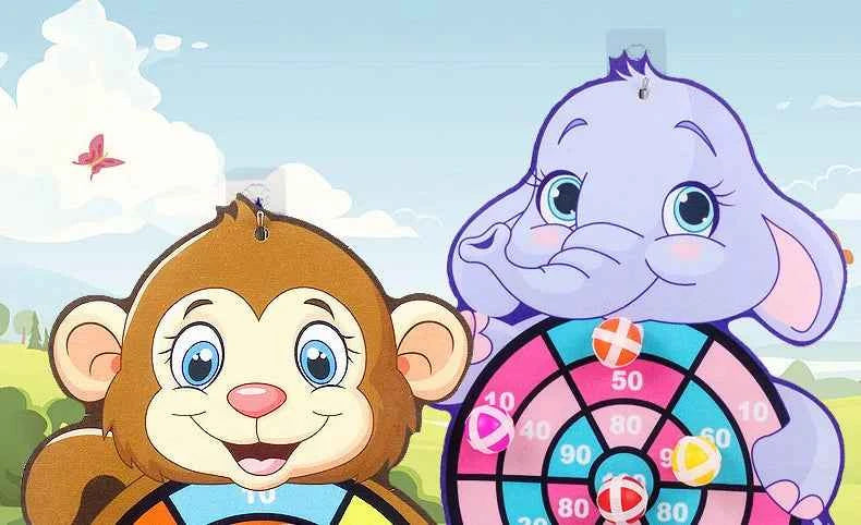 Child Montessori Toys for Kids 2 to 4 Years Old - Cartoon Animal Dart Board Sticky Ball Family Interactive Educational Toys