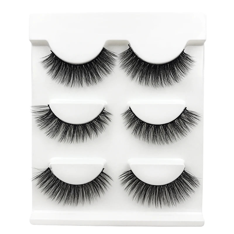 SHIDISHANGPIN 3 pairs 27 styles 3D Faux Mink Hair Soft False Eyelashes Fluffy Wispy Thick Fake Lash Handmade Eyelash Eye Makeup