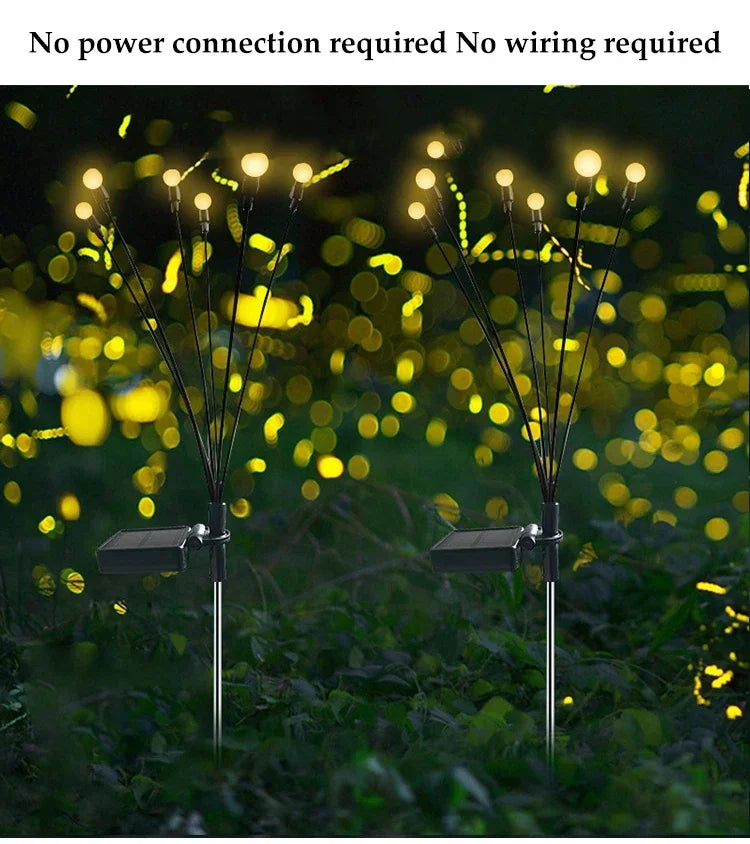 LED Solar Garden Lights Powered Firefly Lights Outdoor Waterproof Vibrant Garden Lights for Patio Pathway Christmas Decoration