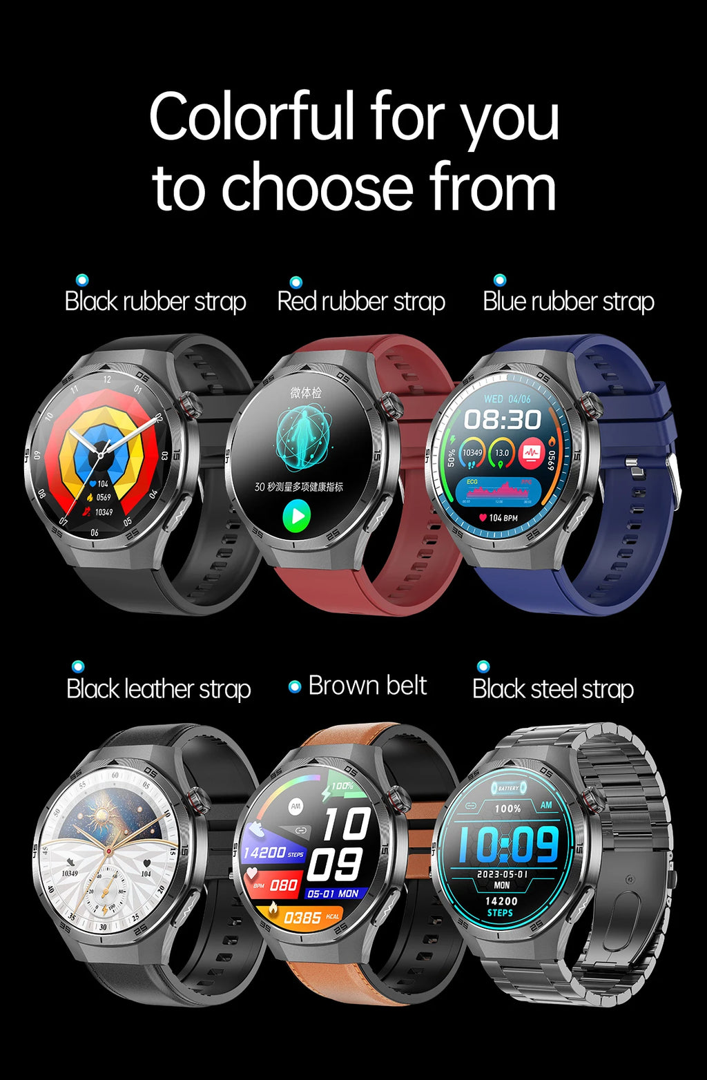 2025 New ECG+PPG Three High treatment Smart Watch Lipids Uric acid Blood pressure Smartwatch Men NFC Sport HD Call Health Clock