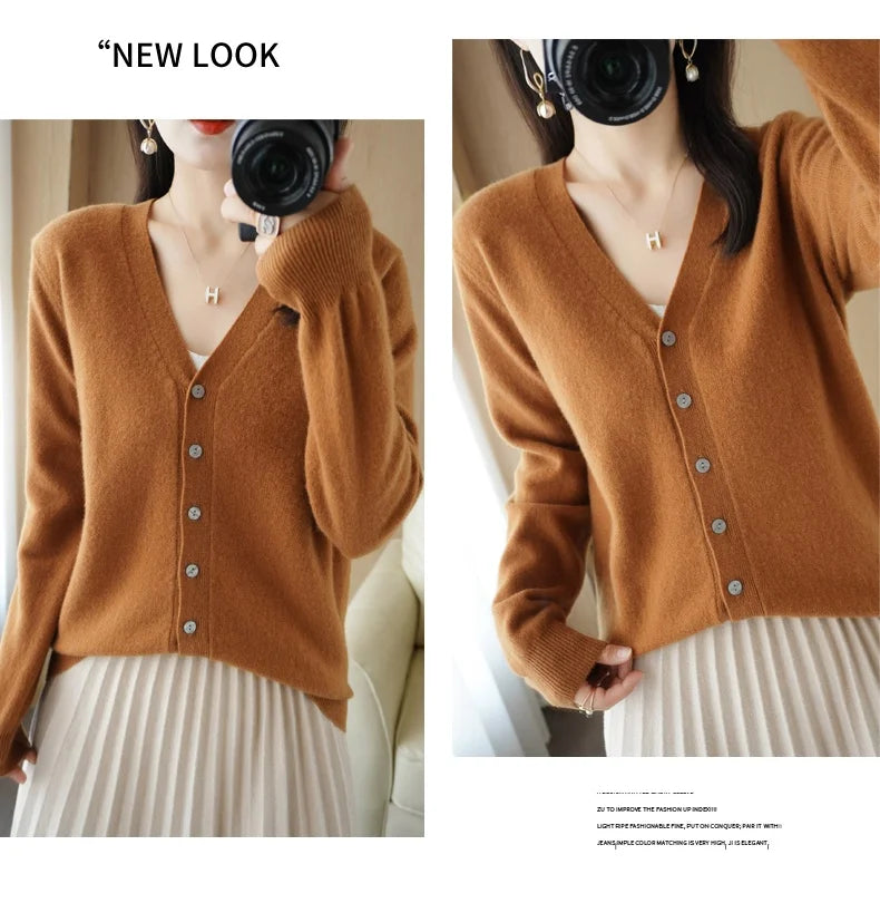 Women Cardigans 2025 Autumn Winter Single Breasted Knitwears Long Sleeve Warm Knit Cardigan Korean Fashion Spring casual Sweater