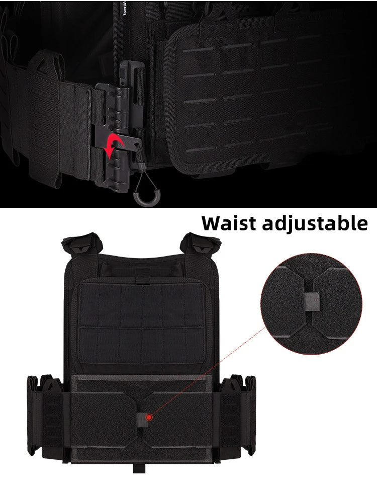YAKEDA Tactical Vest 6094 Fast detachable light laser cut outdoor hunting black gear carry vest of high quality 1000D nylon