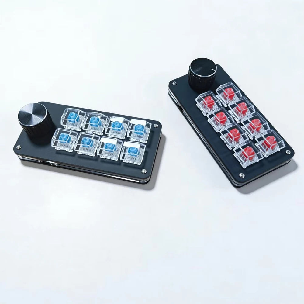 8-key transparent Color 8-Key Mechanical Macro Keypad for Multi-Functional Editing