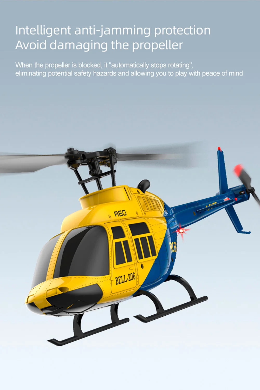 RC ERA A60 4CH Helicopter 1/42 Scale BELL-206 Optical Flow Positioning 10min Fly Time 2.4G 120M 6-Axis Gyroscope Brushless Plane